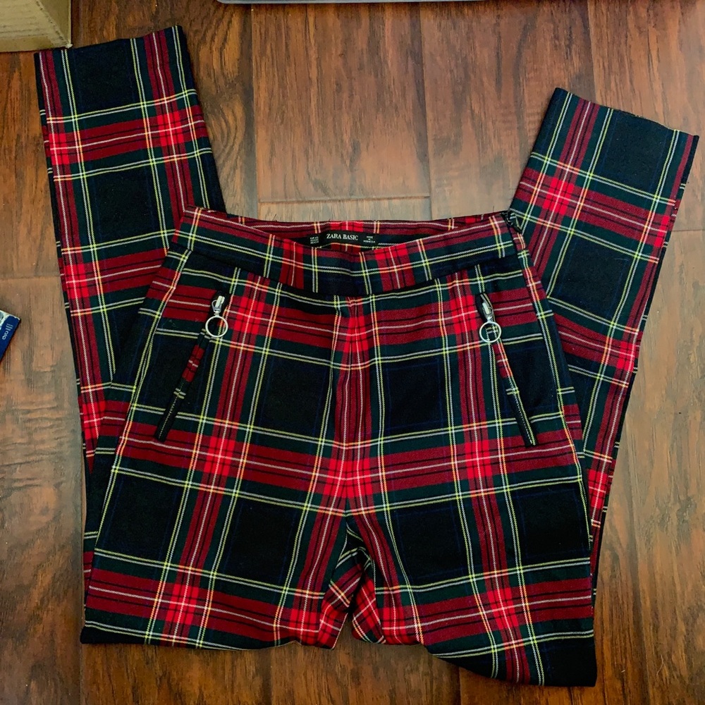 Zara plaid skinny trouser pants ♥️